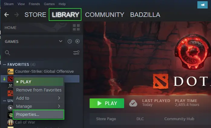 در تب downloads گزینه‌ی steam library folders را انتخاب کنید