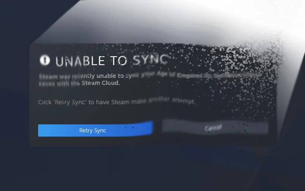 رفع ارر Steam was unable to sync your files