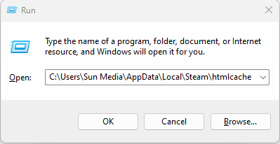 با استفاده از run ویندوز وارد آدرسی شوید که فایل های استیم نصب شده