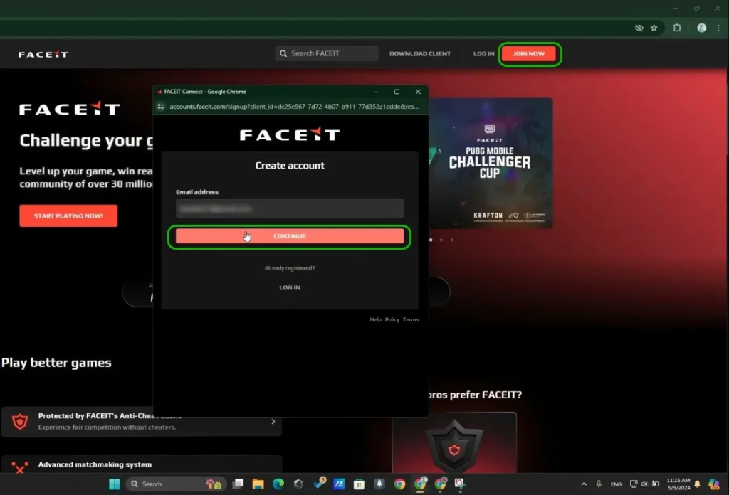 آموزش ساخت اکانت faceit